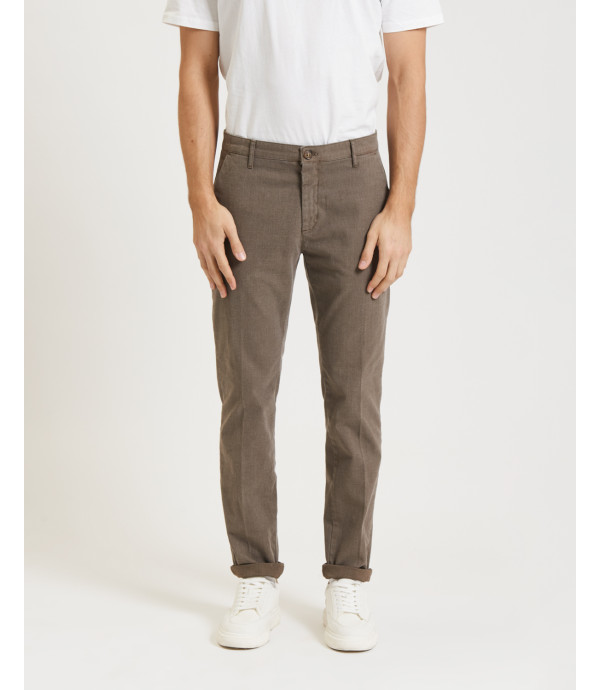 Pantaloni in cotone effetto puntinato