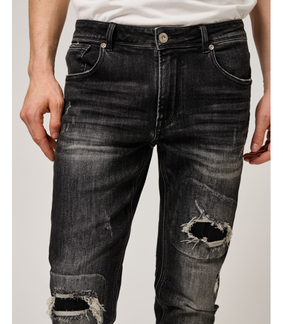 Jeans KEVIN skinny fit rip&repair slavato
