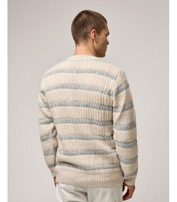 Maglia girocollo a righe in misto lana