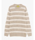 Maglia girocollo a righe in misto lana