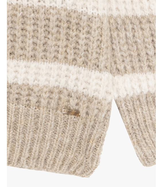 Maglia girocollo a righe in misto lana