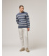 Maglia girocollo a righe in misto lana