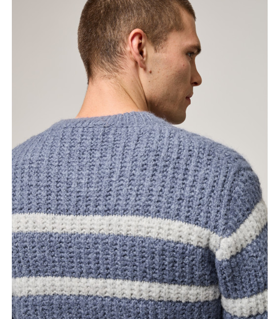 Maglia girocollo a righe in misto lana