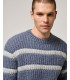 Maglia girocollo a righe in misto lana