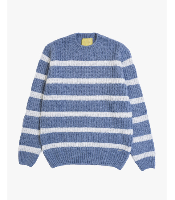 Maglia girocollo a righe in misto lana