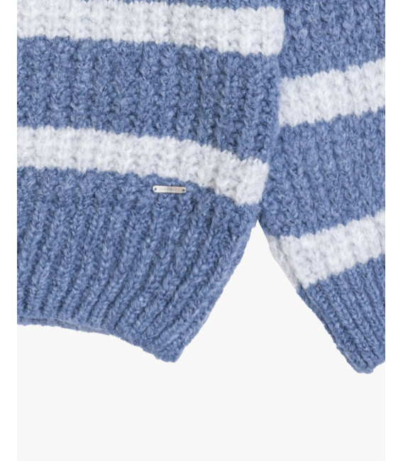 Maglia girocollo a righe in misto lana