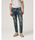 Jeans KEVIN skinny fit medium wash con strappi