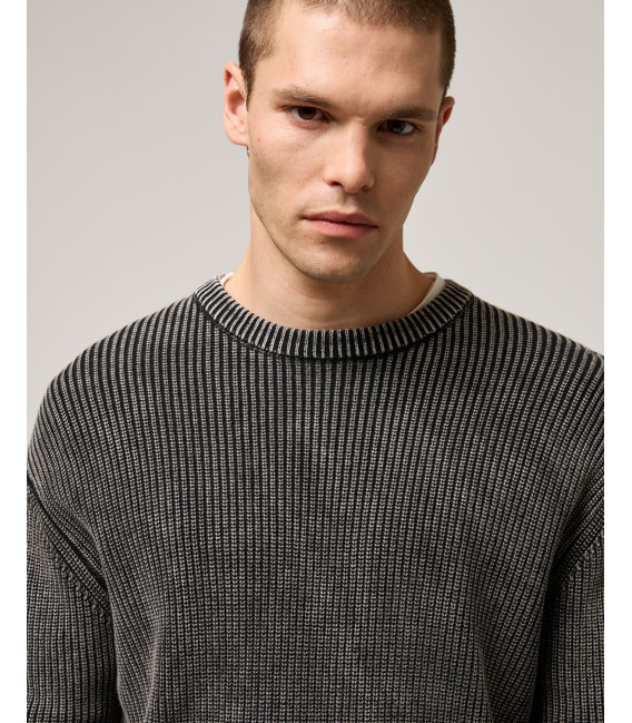 Maglia in cotone a costa inglese