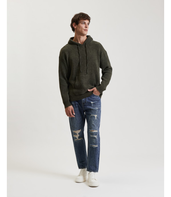 Chenille hooded sweatshirt