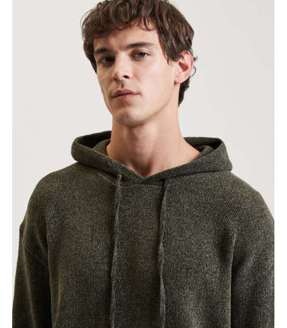 Chenille hooded sweatshirt