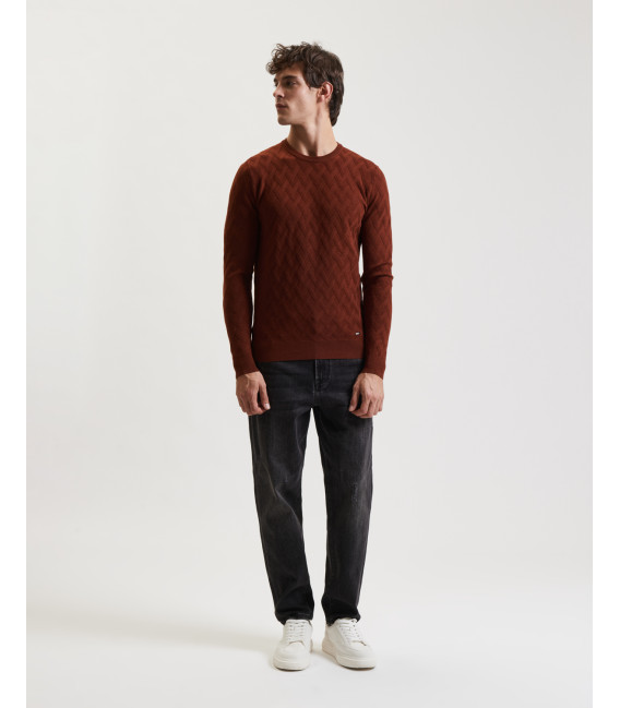 Crew-neck wool-blend sweater