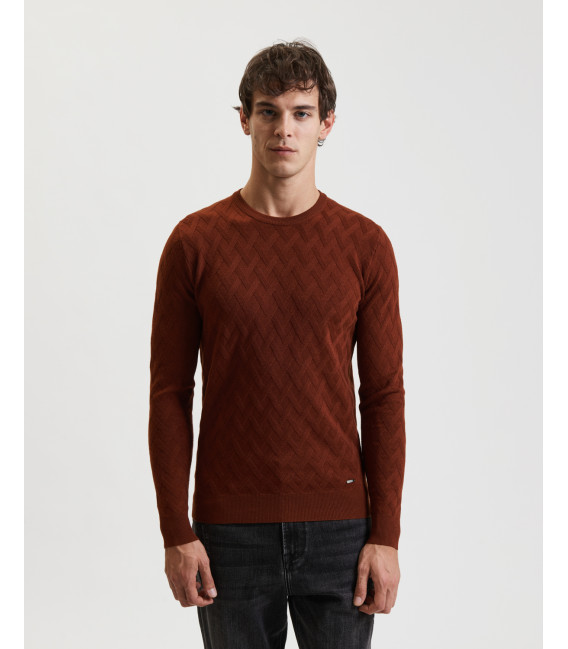 Crew-neck wool-blend sweater