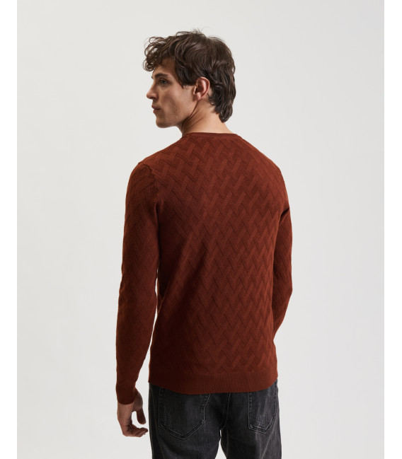 Crew-neck wool-blend sweater