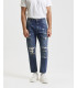 Jeans MIKE carrot cropped fit con strappi evidenti