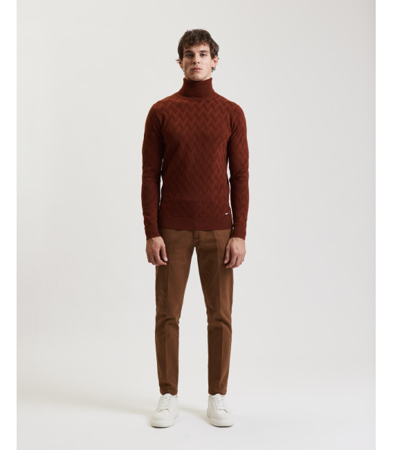 Turtleneck sweater with textured knit.