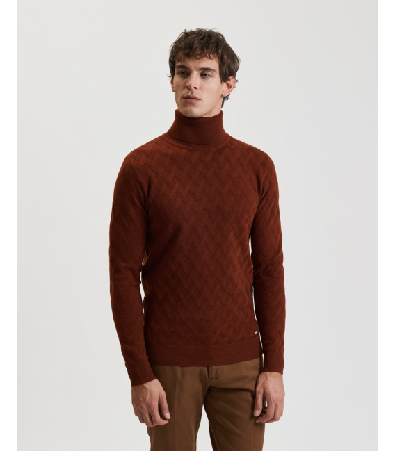 Turtleneck sweater with textured knit.