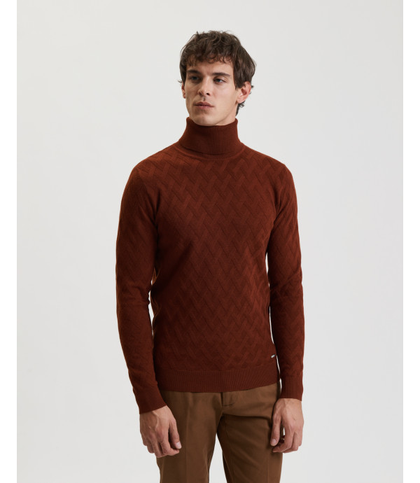 Turtleneck sweater with textured knit.