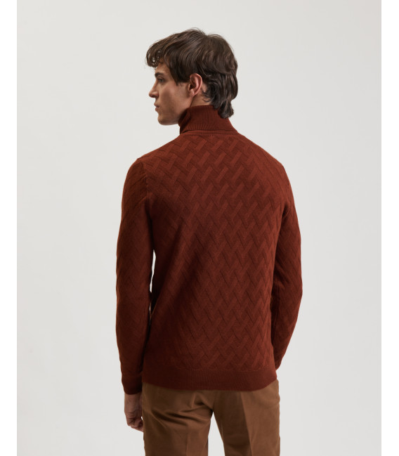 Turtleneck sweater with textured knit.