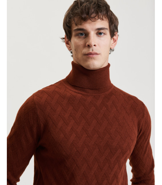 Turtleneck sweater with textured knit.
