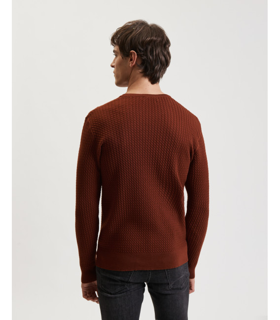 Cable-knit crew-neck sweater
