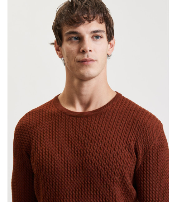 Cable-knit crew-neck sweater