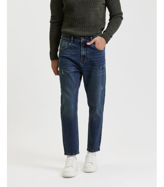 Jeans MIKE carrot cropped fit con graffi