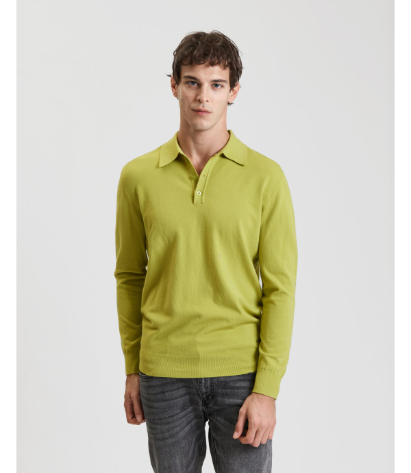 Knit polo shirt