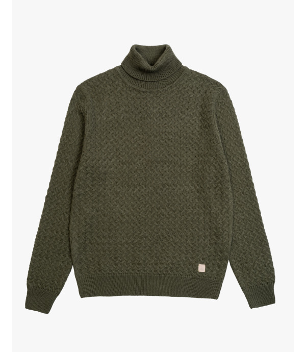 Maglione collo alto in maglia lavorata