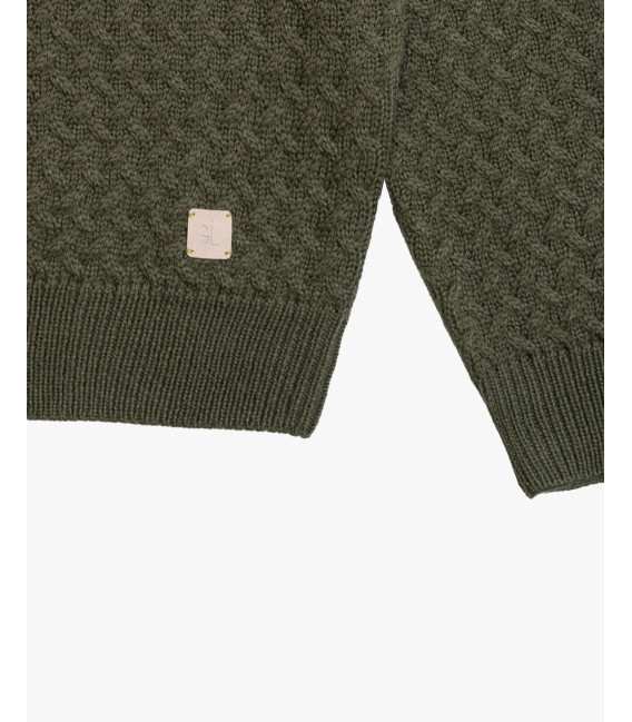 Maglione collo alto in maglia lavorata