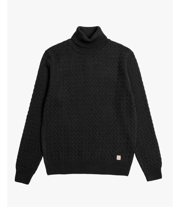 Maglione collo alto in maglia lavorata