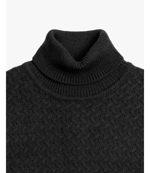 Maglione collo alto in maglia lavorata