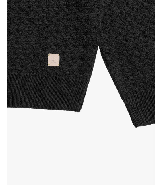 Maglione collo alto in maglia lavorata