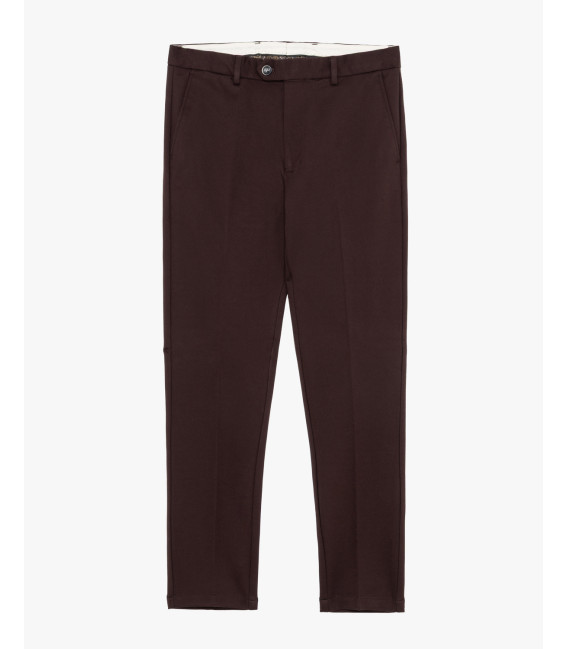 Solid color stretch chino trousers