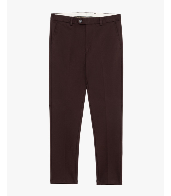 Solid color stretch chino trousers