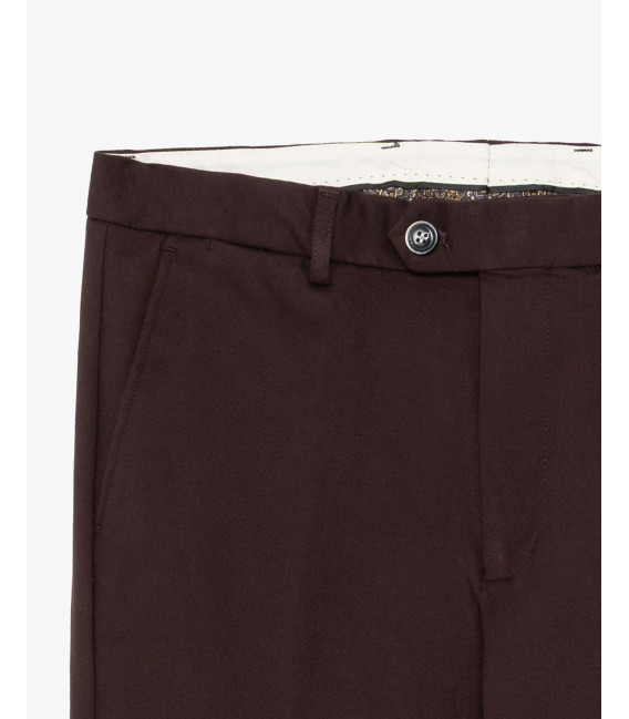 Solid color stretch chino trousers