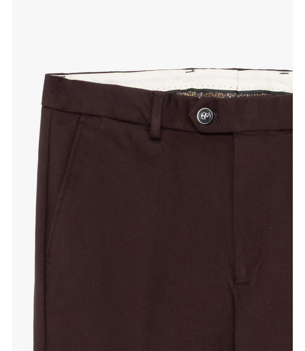 Solid color stretch chino trousers
