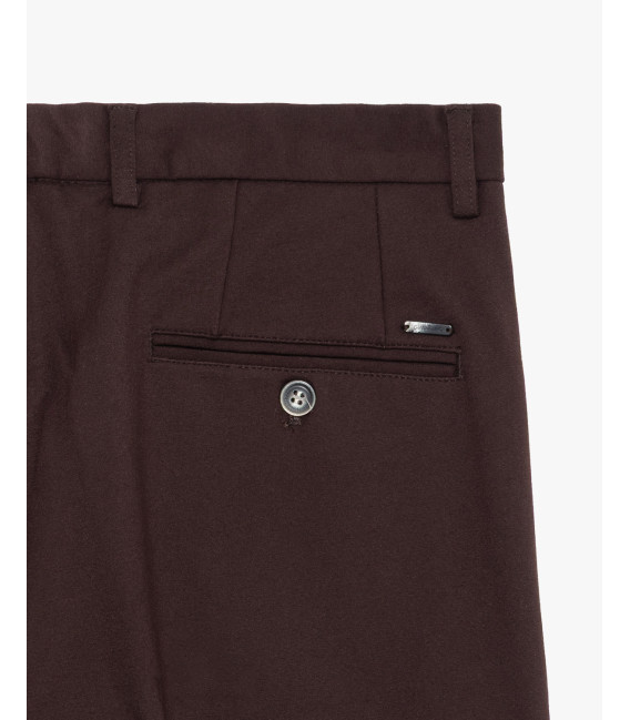 Solid color stretch chino trousers