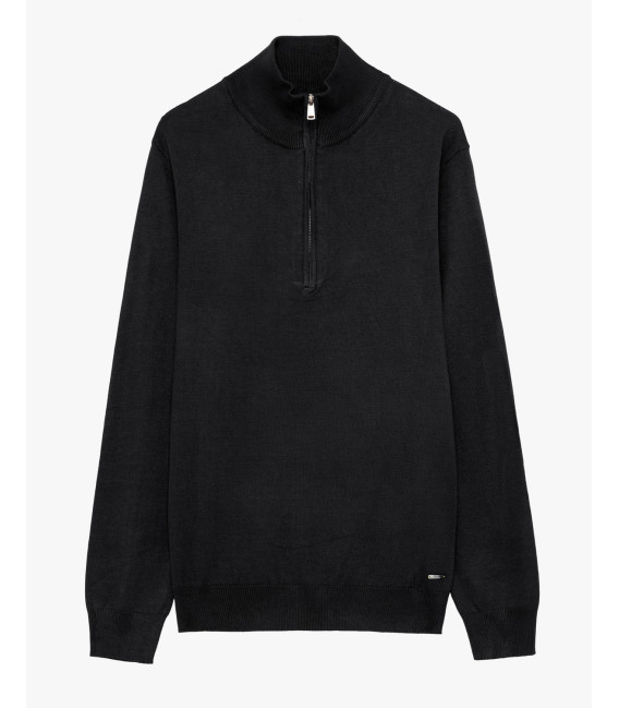 Maglia con collo zip a imbuto