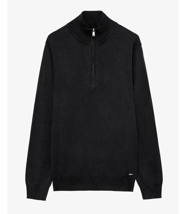 Maglia con collo zip a imbuto