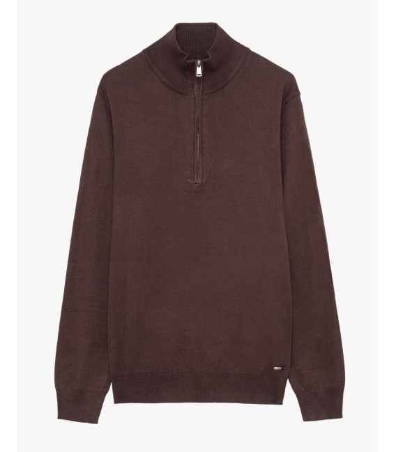 Maglia con collo zip a imbuto