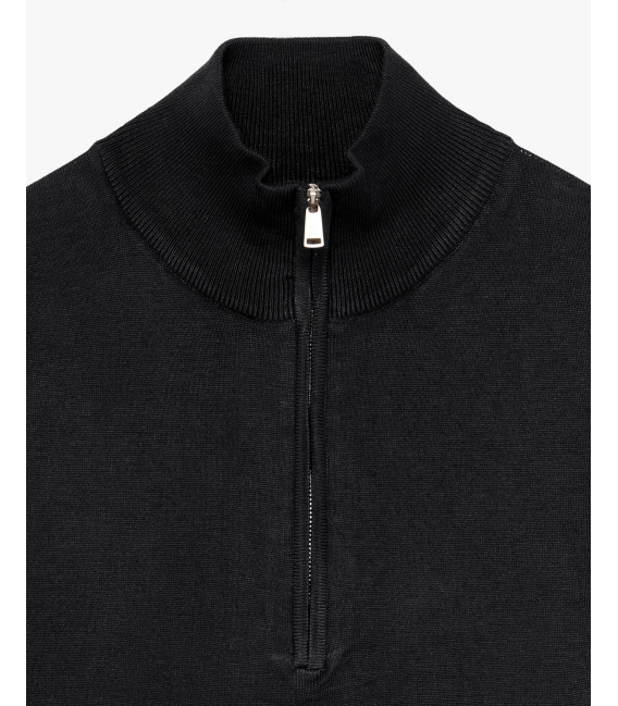 Maglia con collo zip a imbuto