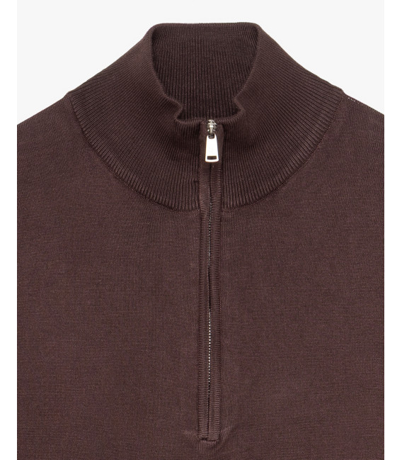 Maglia con collo zip a imbuto