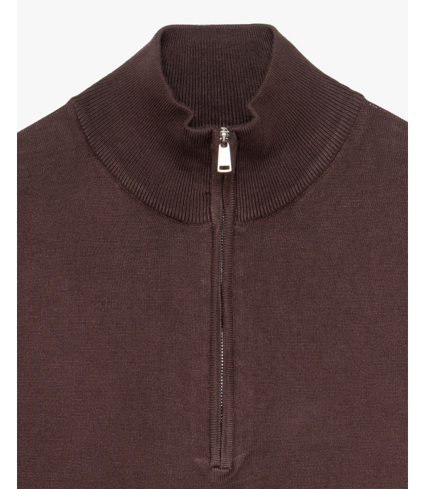 Maglia con collo zip a imbuto