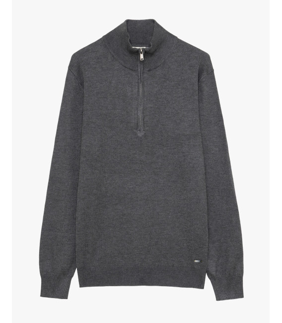 Maglia con collo zip a imbuto
