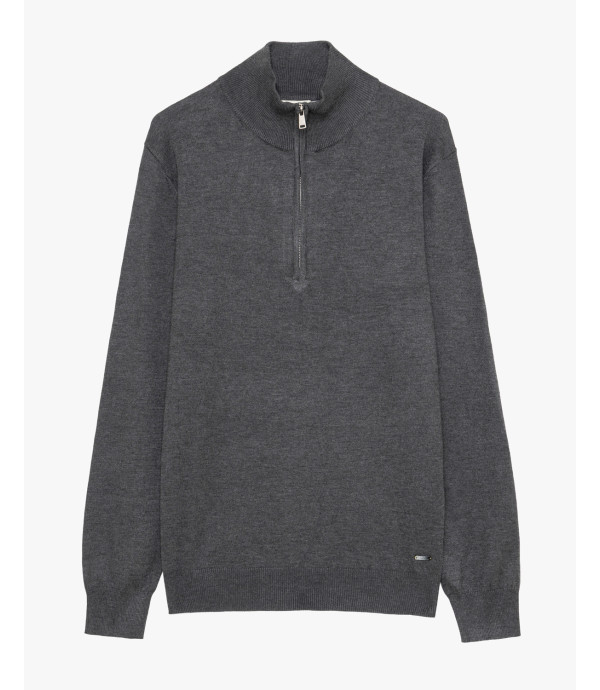 Maglia con collo zip a imbuto