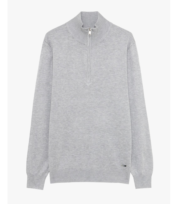 Maglia con collo zip a imbuto