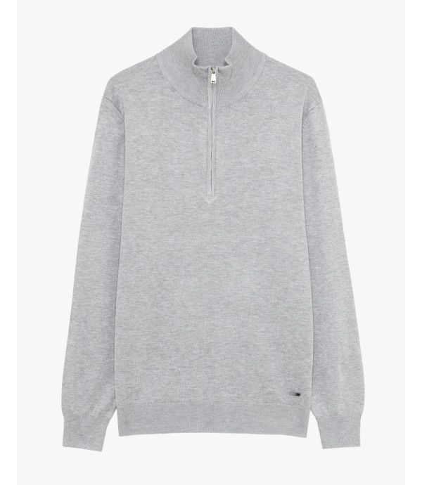 Maglia con collo zip a imbuto