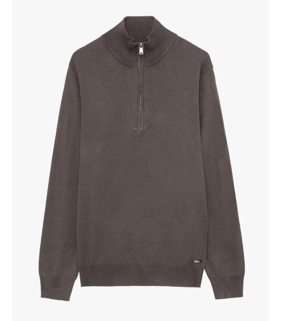 Maglia con collo zip a imbuto