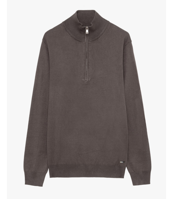 Maglia con collo zip a imbuto