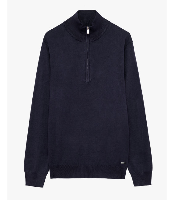Maglia con collo zip a imbuto